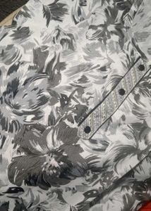 Floral print khadi cotton kurti 🩶