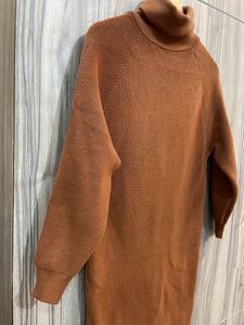 Long Woolen High Neck Dress