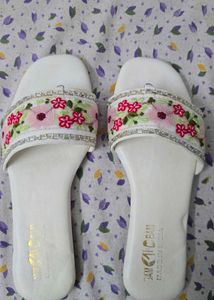 Floral Embroidered Flats