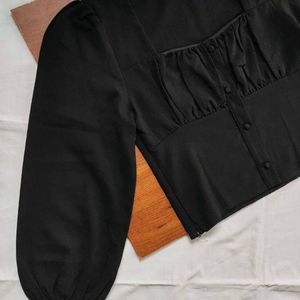 Chic Black Long Sleeve Top