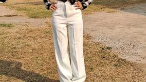 White Baggy Y2k Formal Pant