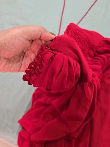 RITU KUMAR Red Halter Neck Tie Maxi Dress