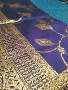 Elegant Blue Floral Saree