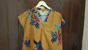 Mustard Floral Top