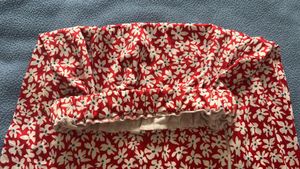 Crimson Bloom Slit Skirt