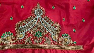 Red Maggam Work Blouse