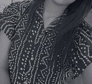 Black &amp; White Tie-Front Blouse