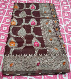 Elegant Silk Saree(Chocolate Colour)
