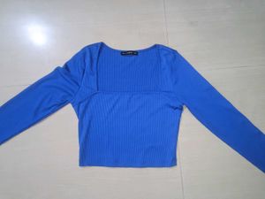 Blue Long Sleeve Top