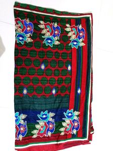 Crape Green Multi Colour Dori Work Saree