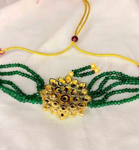 🌸 Green Kundan &amp; Pearl Choker set 🌸