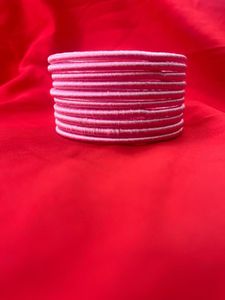 Pink Thread Bangles Set Of 10
