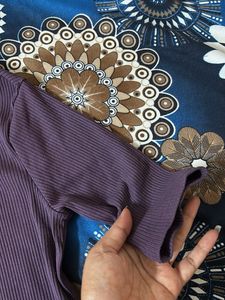 Purple Ribbed Top