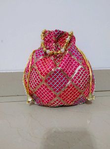 Pastel Multicolored Quilted Potli Bag