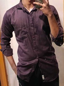 Burgundy Button-Down Shirt