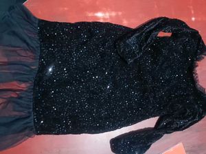 Black Sequin Velvet Mermaid Dress