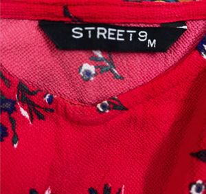 Red Floral Print Top