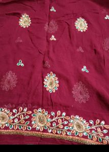 Dark Brown/Mehroom Colour Saree