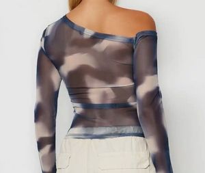 Stylish Tie-Dye Mesh Top