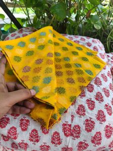 Pure Cotton Woven Yellow Blouse Piece