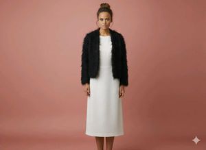 Fluffy Black Open-Front Cardigan