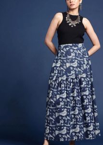 Printed Tiered Maxi Skirt
