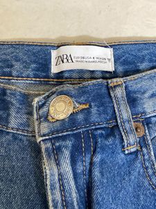 Zara Ripped Wide Leg Jeans