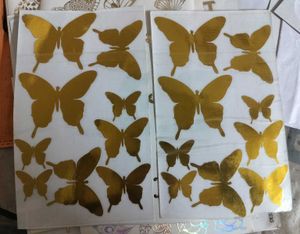 Golden Butterfly Metal Stickers - Set of 2