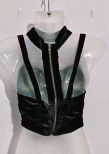 Black Velvet Halter Top