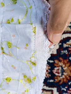 Floral White Tiered Maxi Skirt for girls