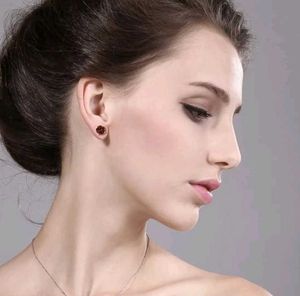 Red Gemstone Stud Earrings