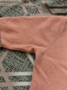 Peach Short Sleeve Strechable Warm Top