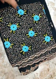 Black Sequence Party Wear Saree