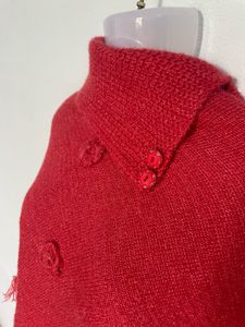 Rose  Knitted Poncho