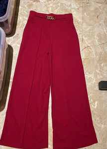 Red Wide Leg Pants