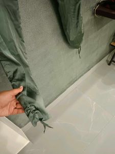 Green Satin Cargo Pants