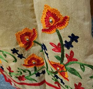 Women&#39;s Being Floral Embroidered Chanderi