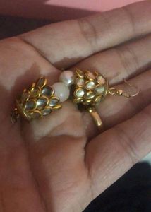Golden Embellished Earrings Pre-owned