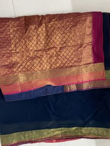 Final Price ! Blue Saree With Blouse !Price Drop