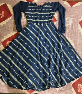 Knee Length Long Frock With Palazzo