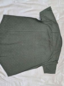 Green Dotted Casual Shirt