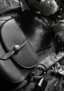 Chic Gray Crossbody Bag with Embossed Details