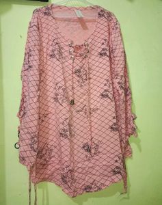 Pink Patterned Long Sleeve Top