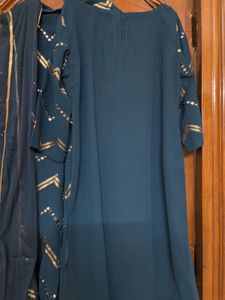 Libas Elegant Peacock Blue Kurta Set