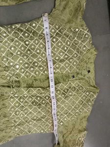 Green Embroidered Gown