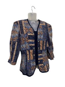 Vintage 80s Patchwork Blazer Made In USA