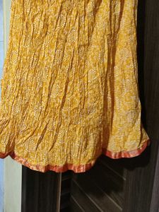 Yellow Bandhani Print Skirt