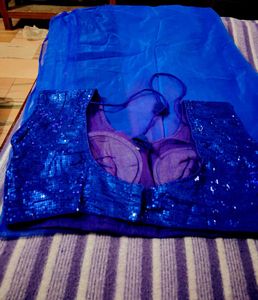 beautiful party wear  saree with blouse