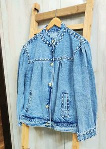 Studded Denim Jacket Size-42