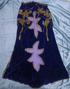 Imported Vintage Beaded Velvet Long Skirt